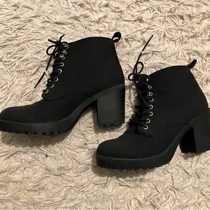 Black lace up boots. Size 7 1/2